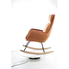 Scaun balansoar HOOVER, catifea portocaliu, 70x70x106
