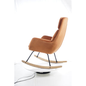 Scaun balansoar HOOVER, catifea portocaliu, 70x70x106