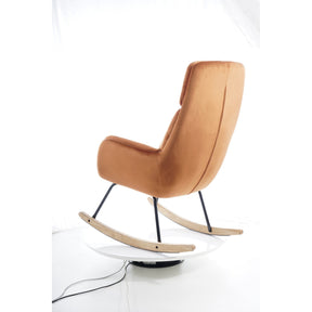 Scaun balansoar HOOVER, catifea portocaliu, 70x70x106