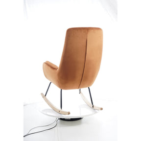 Scaun balansoar HOOVER, catifea portocaliu, 70x70x106