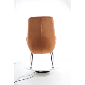 Scaun balansoar HOOVER, catifea portocaliu, 70x70x106