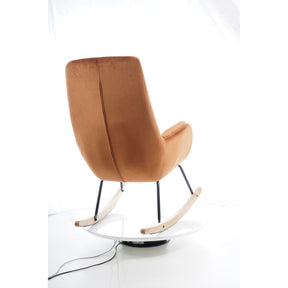 Scaun balansoar HOOVER, catifea portocaliu, 70x70x106
