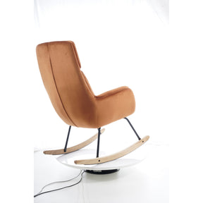 Scaun balansoar HOOVER, catifea portocaliu, 70x70x106