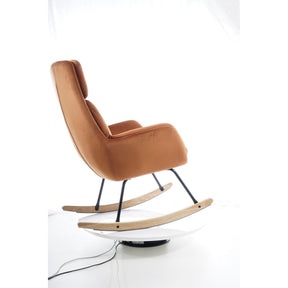 Scaun balansoar HOOVER, catifea portocaliu, 70x70x106
