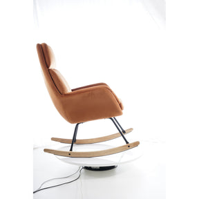 Scaun balansoar HOOVER, catifea portocaliu, 70x70x106