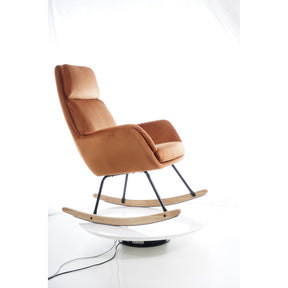 Scaun balansoar HOOVER, catifea portocaliu, 70x70x106
