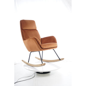 Scaun balansoar HOOVER, catifea portocaliu, 70x70x106