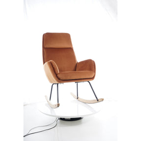 Scaun balansoar HOOVER, catifea portocaliu, 70x70x106