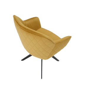 Scaun EMMA, structura metalica din stofa catifelata-auriu, 59x62x50/82 cm
