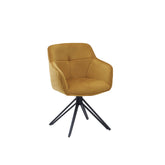 Scaun EMMA, structura metalica din stofa catifelata-auriu, 59x62x50/82 cm