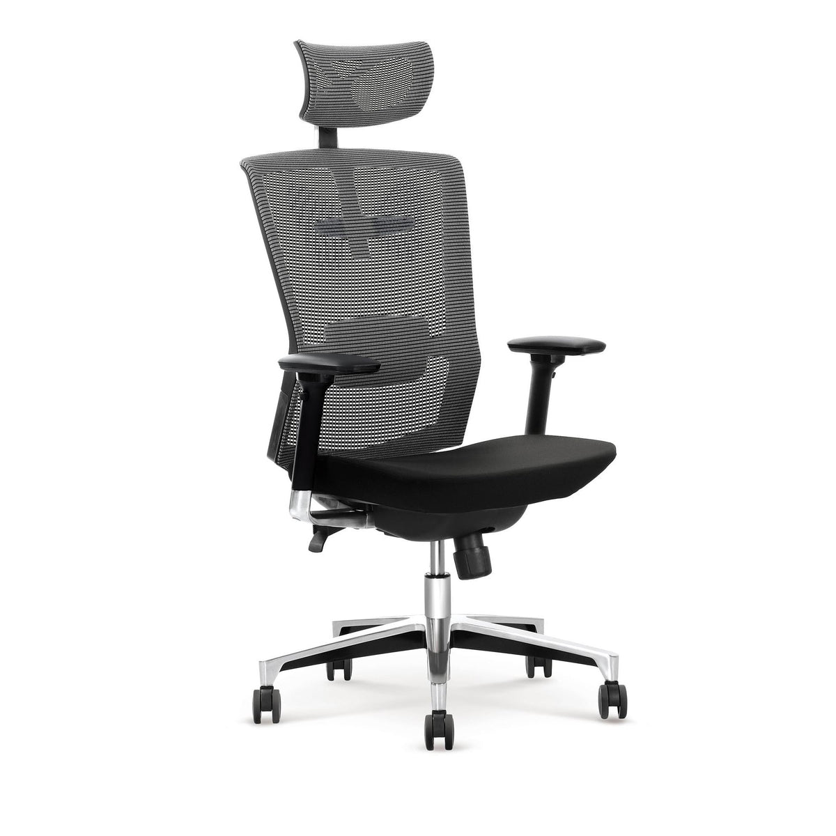 Scaun birou elegant negru-gri Ambasador, 63X64X120/130 CM