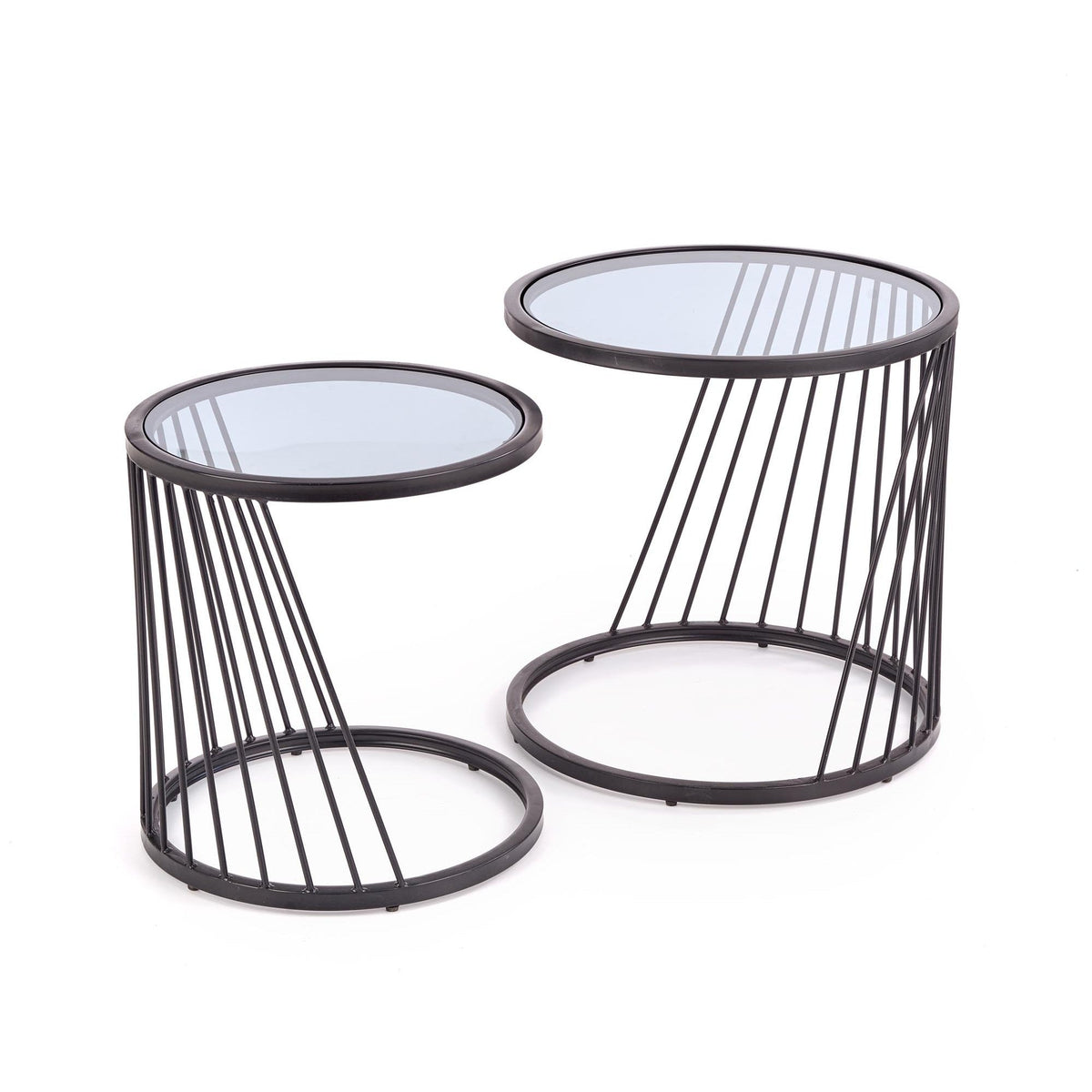 Set 2 masute de cafea ANTILLA negru.