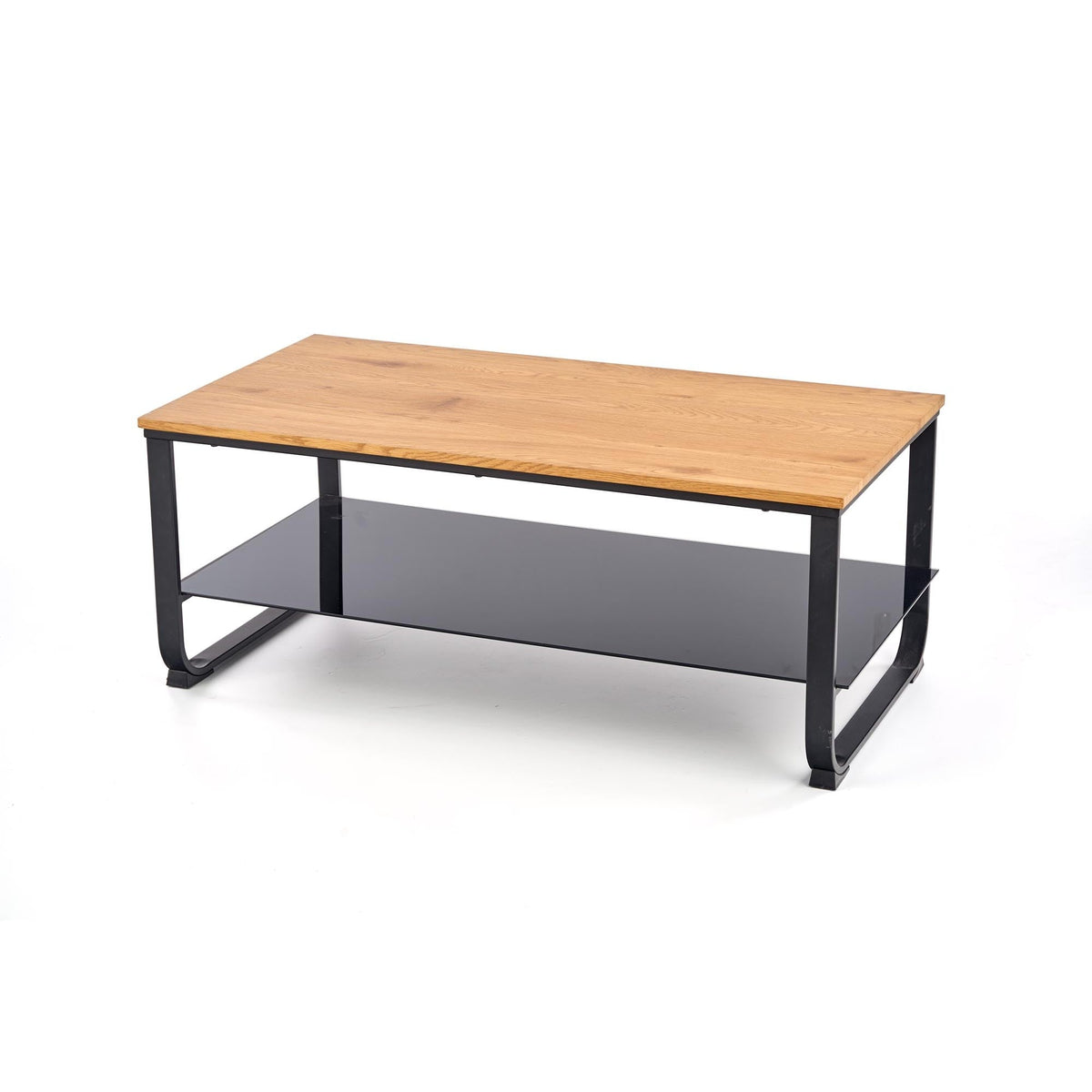 Masuta de cafea ARTIGA stejar auriu/negru, 105x55x45 cm