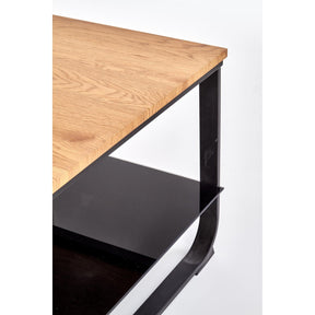 Masuta de cafea ARTIGA stejar auriu/negru, 105x55x45 cm