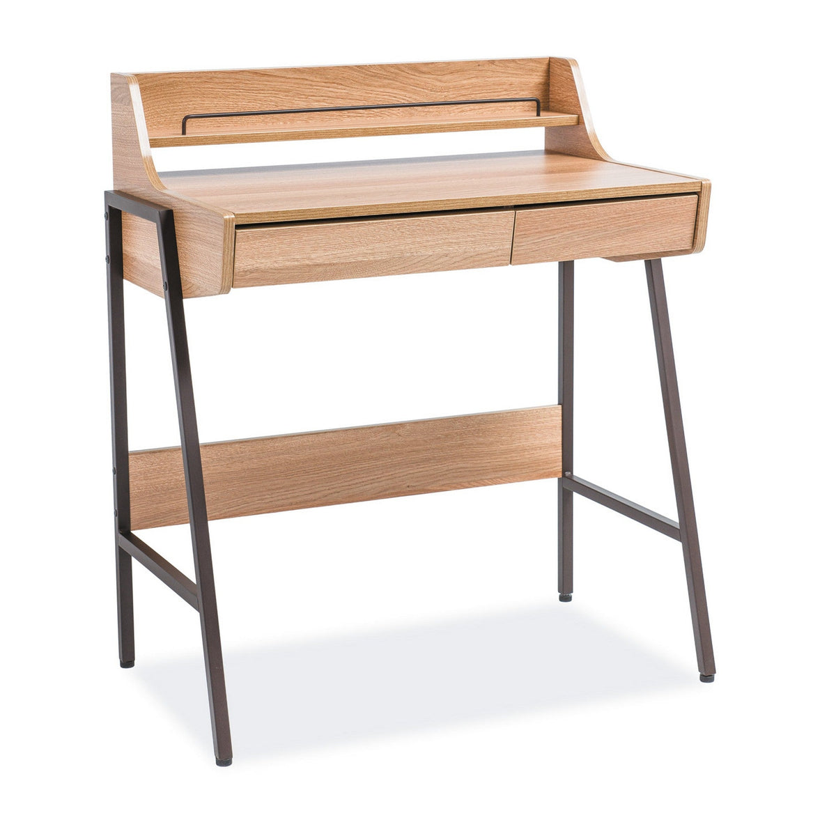 Birouri copii cu etajere B168, negru/stejar 77X48X89
