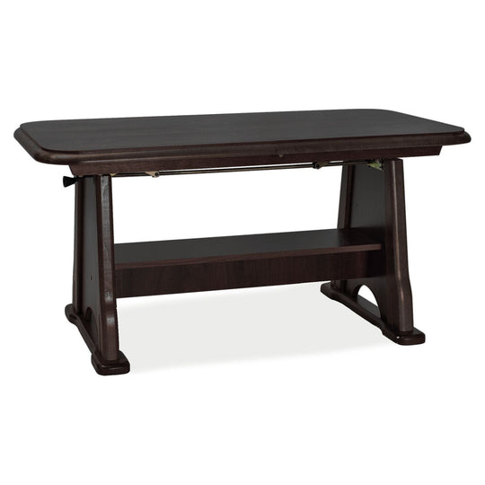 Masa BEATA, wenge, cadru din lemn masiv, extensibila, 130-170x67x60-77 cm