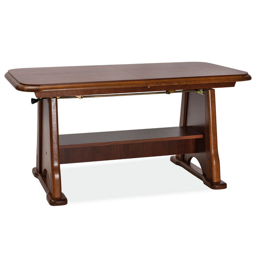 Masuta BEATA, nuc, cadru din lemn masiv, extensibila, 130-170x67x60-77 cm