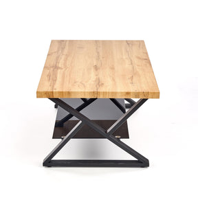 Masuta de cafea XENA dreptunghiulara negru/natural, 110x60x45 cm