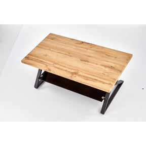 Masuta de cafea XENA dreptunghiulara negru/natural, 110x60x45 cm