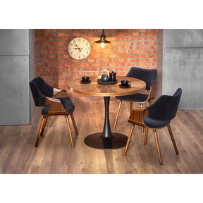 Scaun tapitat K396, nuc/negru, 56x55x77 cm