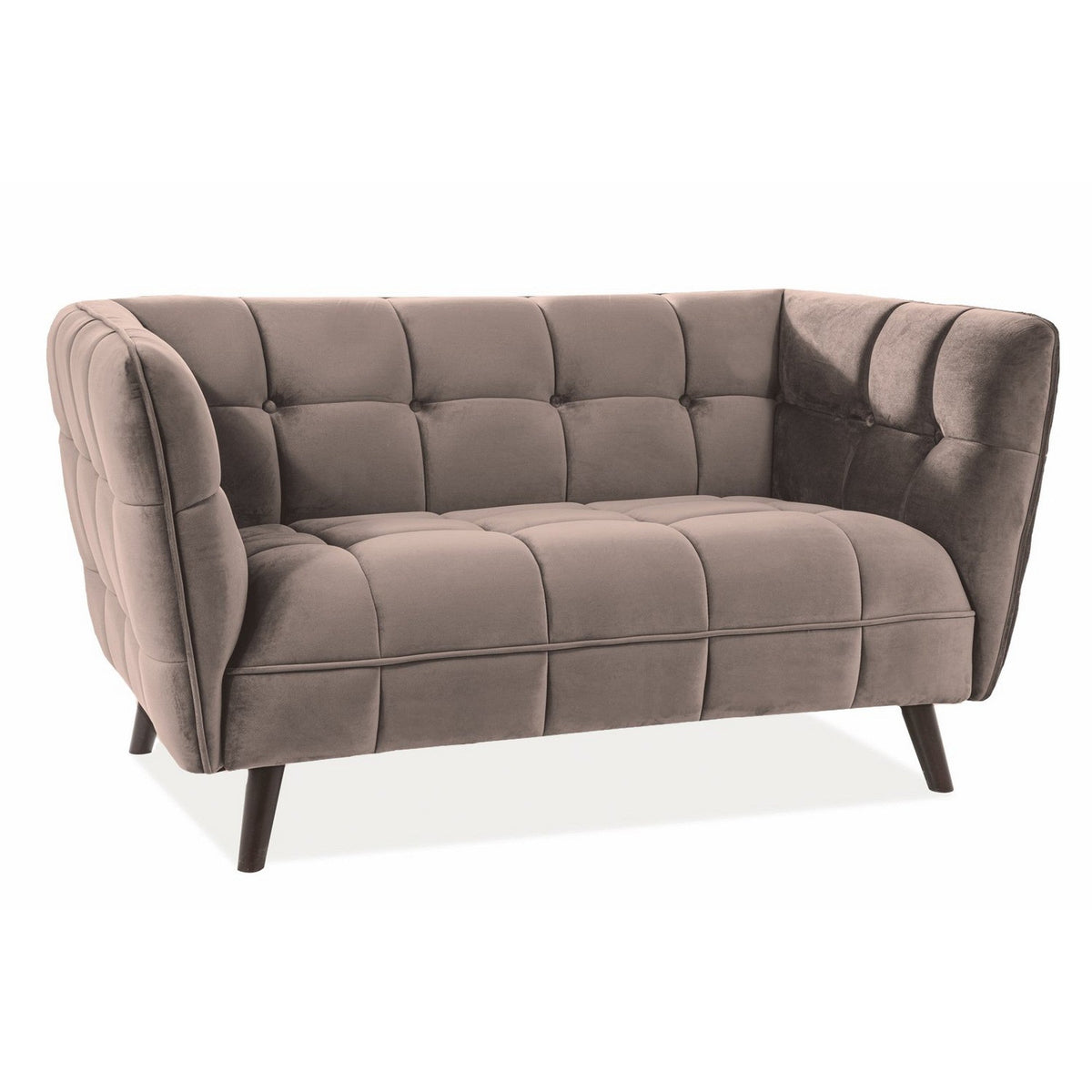Canapea CASTELLO 2, catifea bej/wenge, 145x85x78 cm