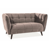 Canapea CASTELLO 2, catifea bej/wenge, 145x85x78 cm