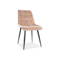 Scaun CHIC, bej/negru, stofa catifelata/metal, 50x58x88 cm