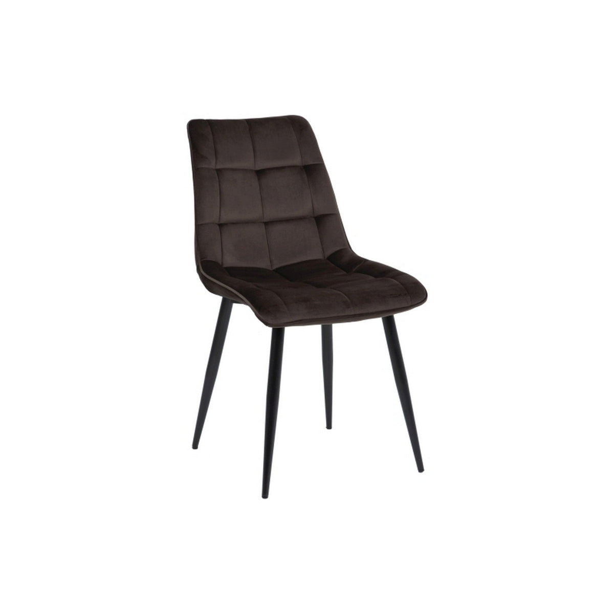 Scaun CHIC, maro/negru, stofa catifelata/metal, 50x58x88 cm