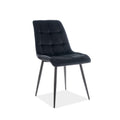 Scaun CHIC, negru, stofa catifelata/metal, 50x58x88 cm