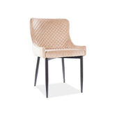 Scaun cu catifea COLIN B, bej, 51x45x84 cm
