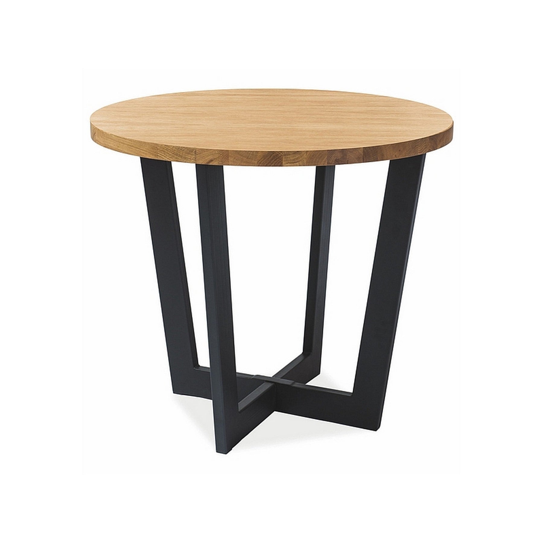 Masa cu aspect industrial Cono cu blat laminat, stejar/negru, 90x78 cm