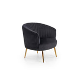 Fotoliu CROWN, negru/auriu, 78x72x80x45 cm