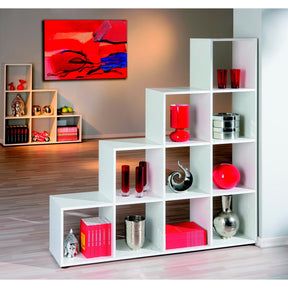 Biblioteca organizator Caboto, alb, 139x33x144 cm