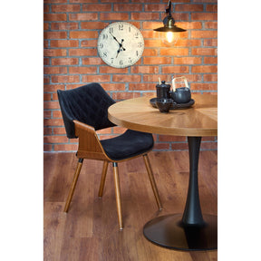 Scaun tapitat K396, nuc/negru, 56x55x77 cm