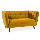 Canapea CASTELLO 2, catifea curry/wenge, 145x85x78 cm