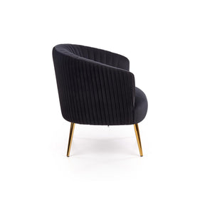 Fotoliu CROWN, negru/auriu, 78x72x80x45 cm