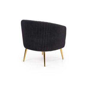 Fotoliu CROWN, negru/auriu, 78x72x80x45 cm