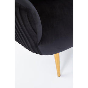 Fotoliu CROWN, negru/auriu, 78x72x80x45 cm