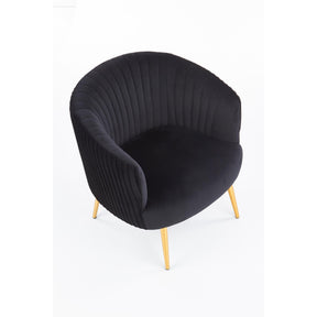 Fotoliu CROWN, negru/auriu, 78x72x80x45 cm