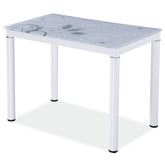 Masa de sticla cu model Damar 80, metal/sticla ultradura, 80X60X75