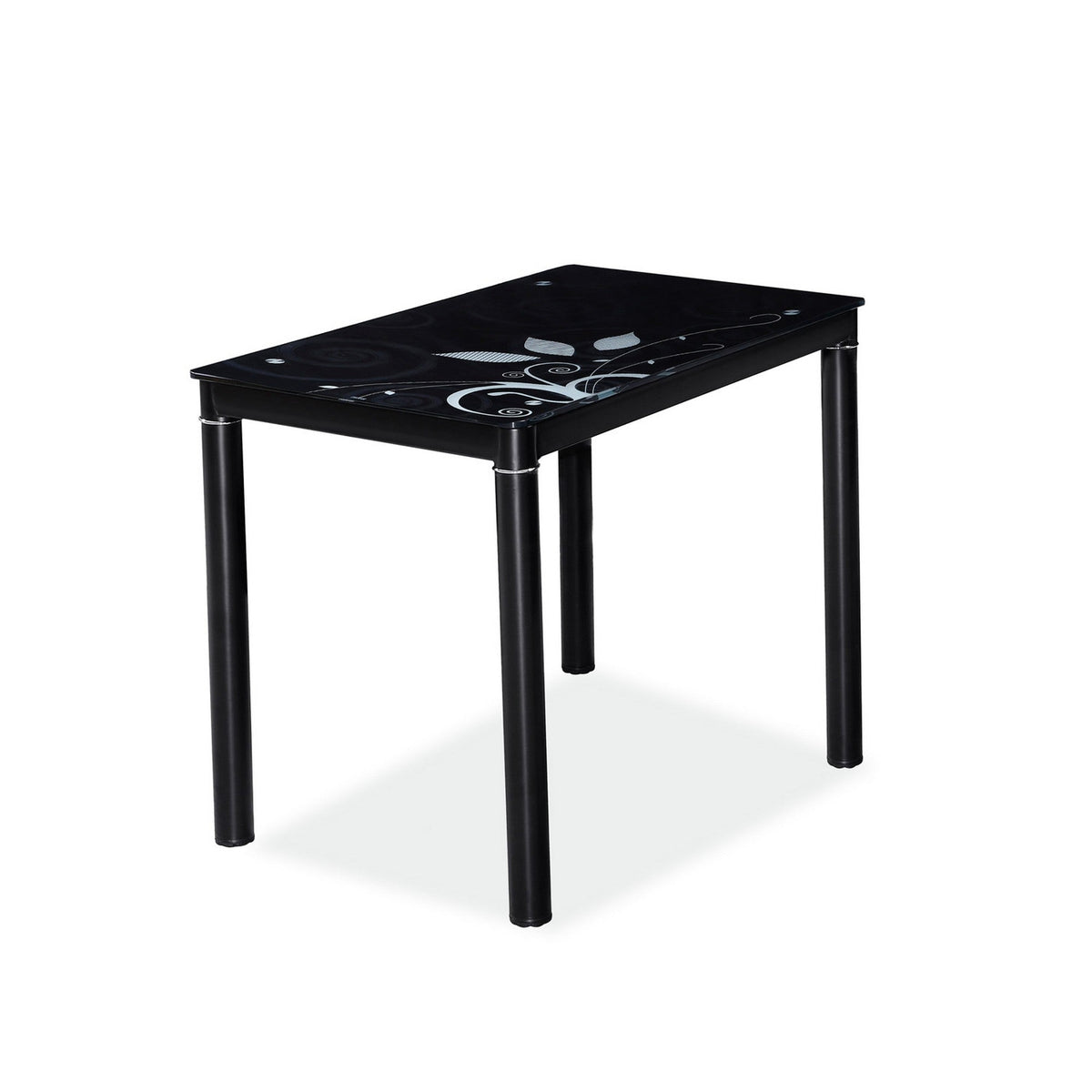 Mese sufragerie de sticla neagra Damar, 80X60X75