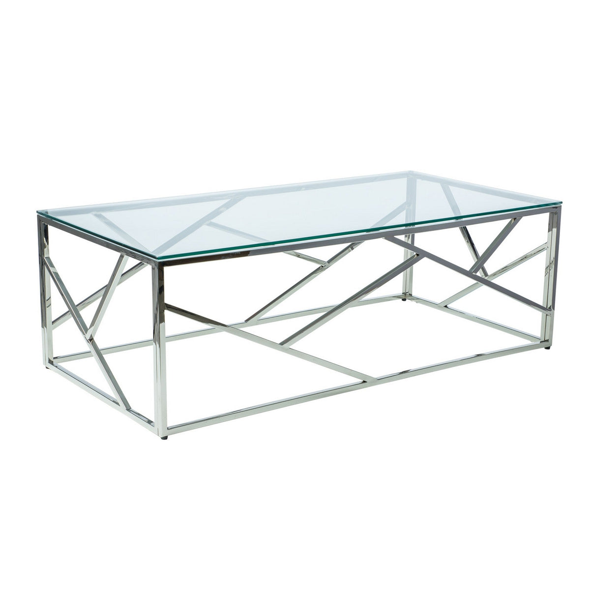 Masa sticla de cafea silver Escada A, 120X60X40