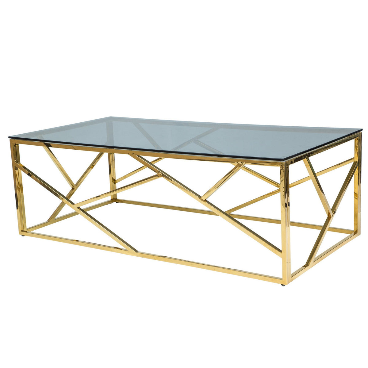 Masa sticla de cafea gold Escada A, 120X60X40