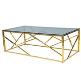 Masa sticla de cafea gold Escada A, 120X60X40