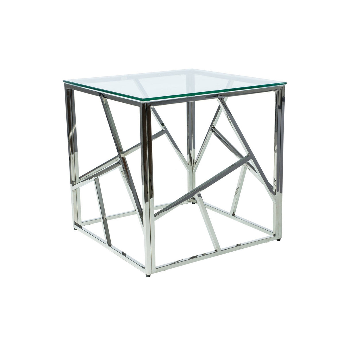 Masuta cafea sticla silver Escada B, 55X55X55