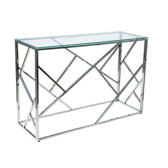 Masuta din metal si sticla argintie Escada C, 120X40X78