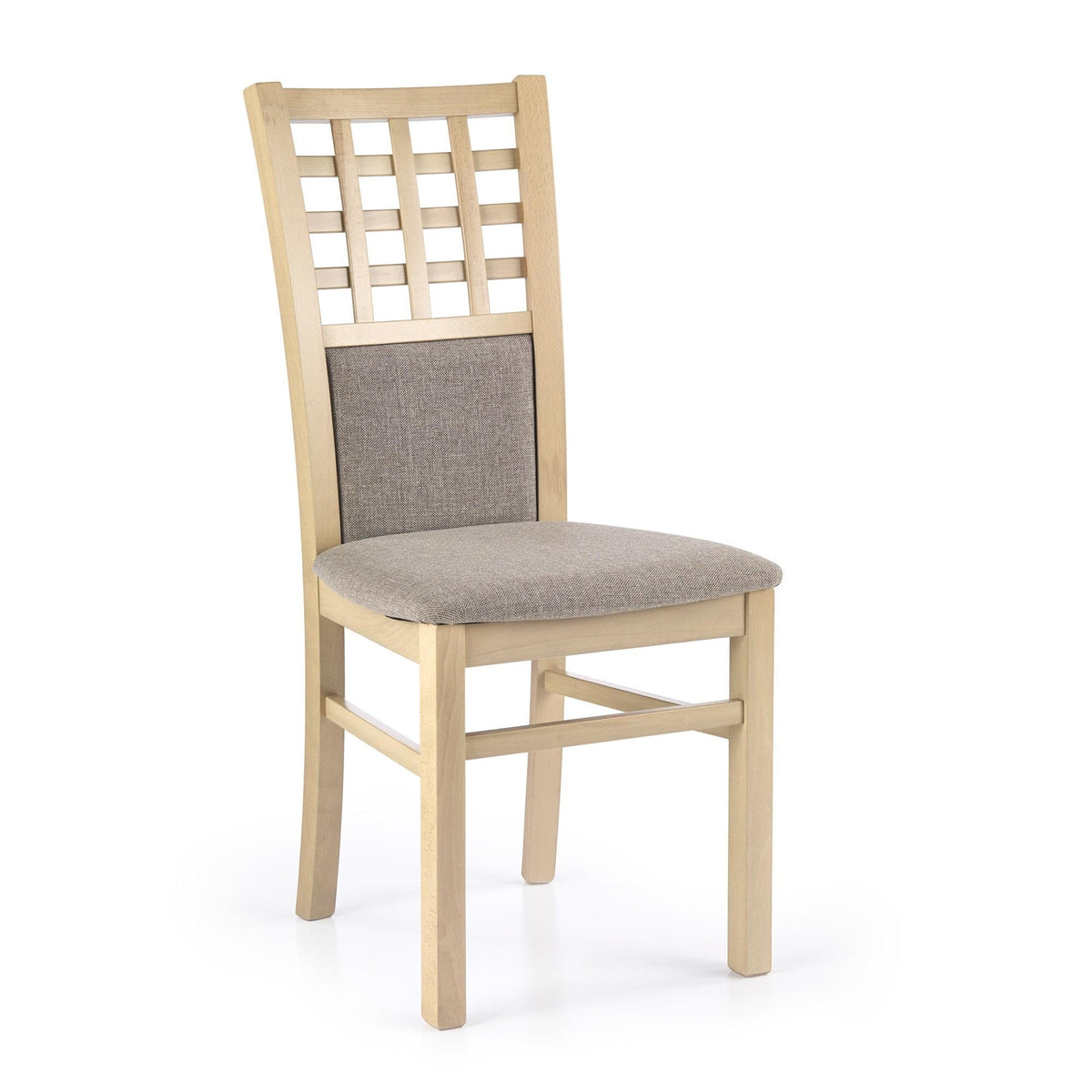 Scaun tapitat Gerard 3, fag/stofa gri, 44X43X96 cm.