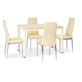 Mese sufragerie sticla crem Galant, 100x60x75
