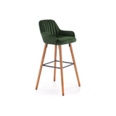 Scaun verde pentru bar H93, 47X49X98 CM