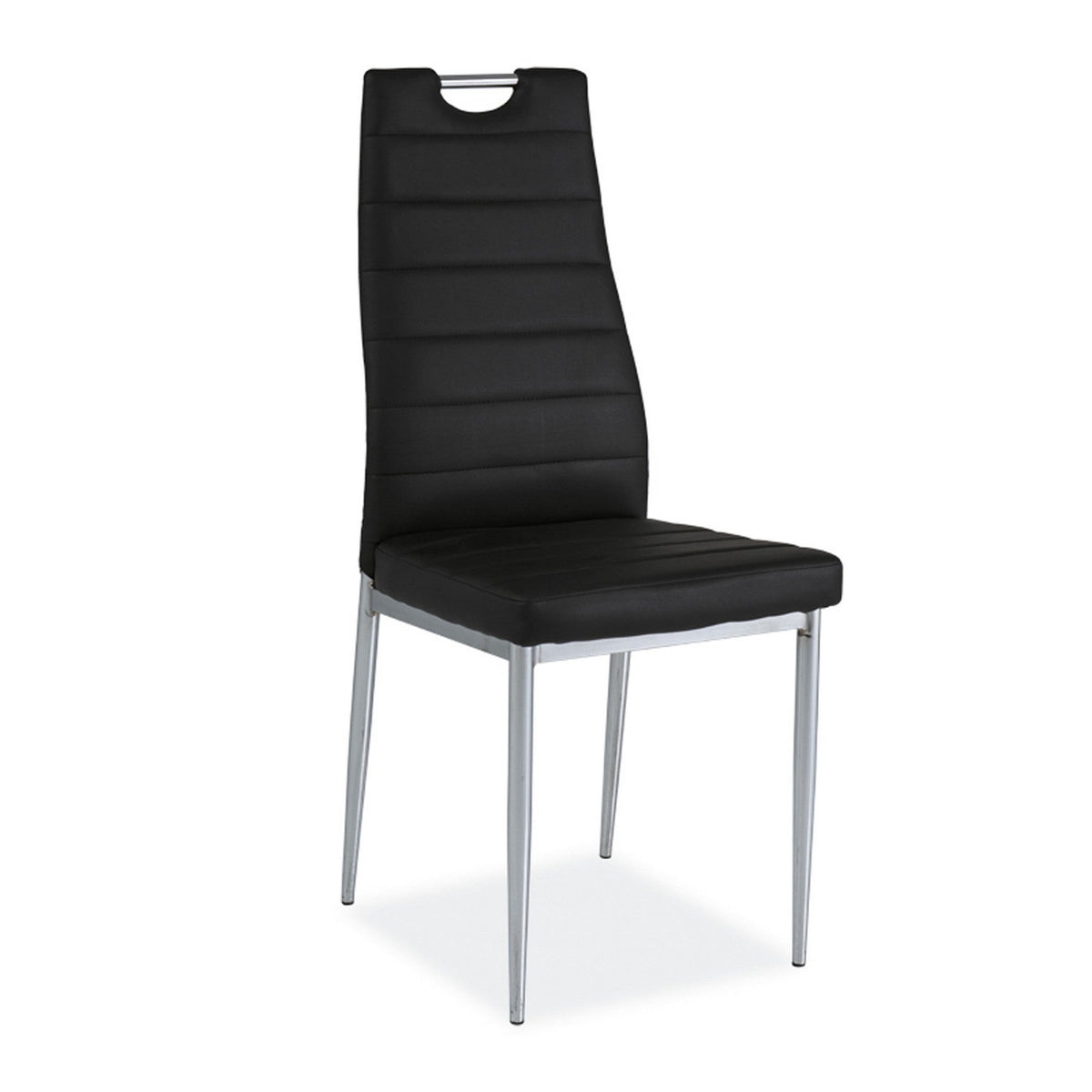 Scaun bucatarie tapitat cu piele ecologica neagra H260, 40X38X96
